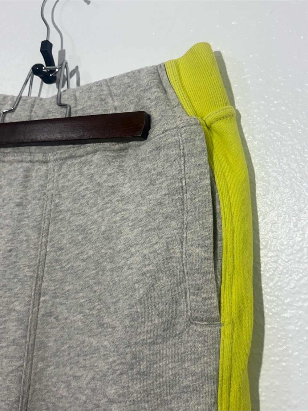FP Movement Free People Split Second Pants Heather Grey Neon Yellow Wide Leg S - Picture 7 of 15